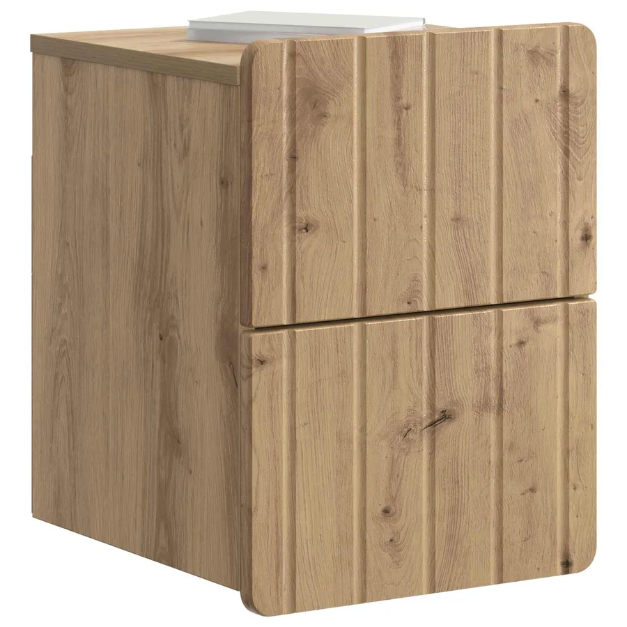 Cabinet de chevet mural Chêne artisanal 33 x 34,5 x 43 cm - 3
