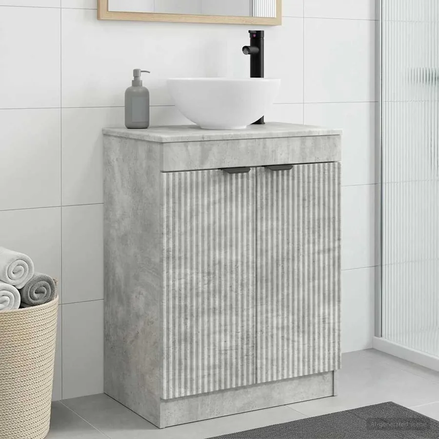 Meuble de salle de bain avec évier Gris béton 54 x 35 x 83 cm