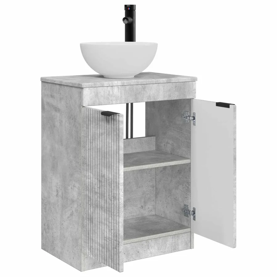 Meuble de salle de bain avec évier Gris béton 54 x 35 x 83 cm - 4