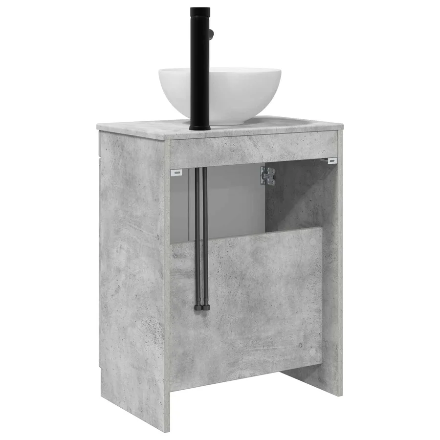 Meuble de salle de bain avec évier Gris béton 54 x 35 x 83 cm - 6