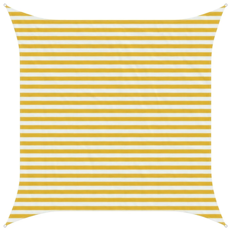 Voile d'ombre Jaune et blanc 3 x 3 m HDPE