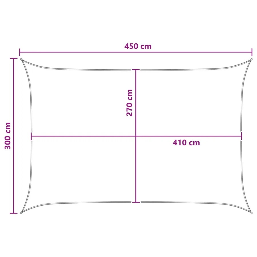 Voile d'ombre Anthracite et blanc 3 x 4,5 m HDPE - 8
