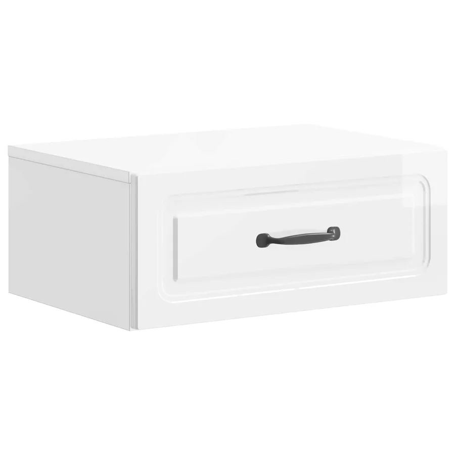 Cabinet de chevet mural Blanc brillant 49 x 34,5 x 20 cm - 2