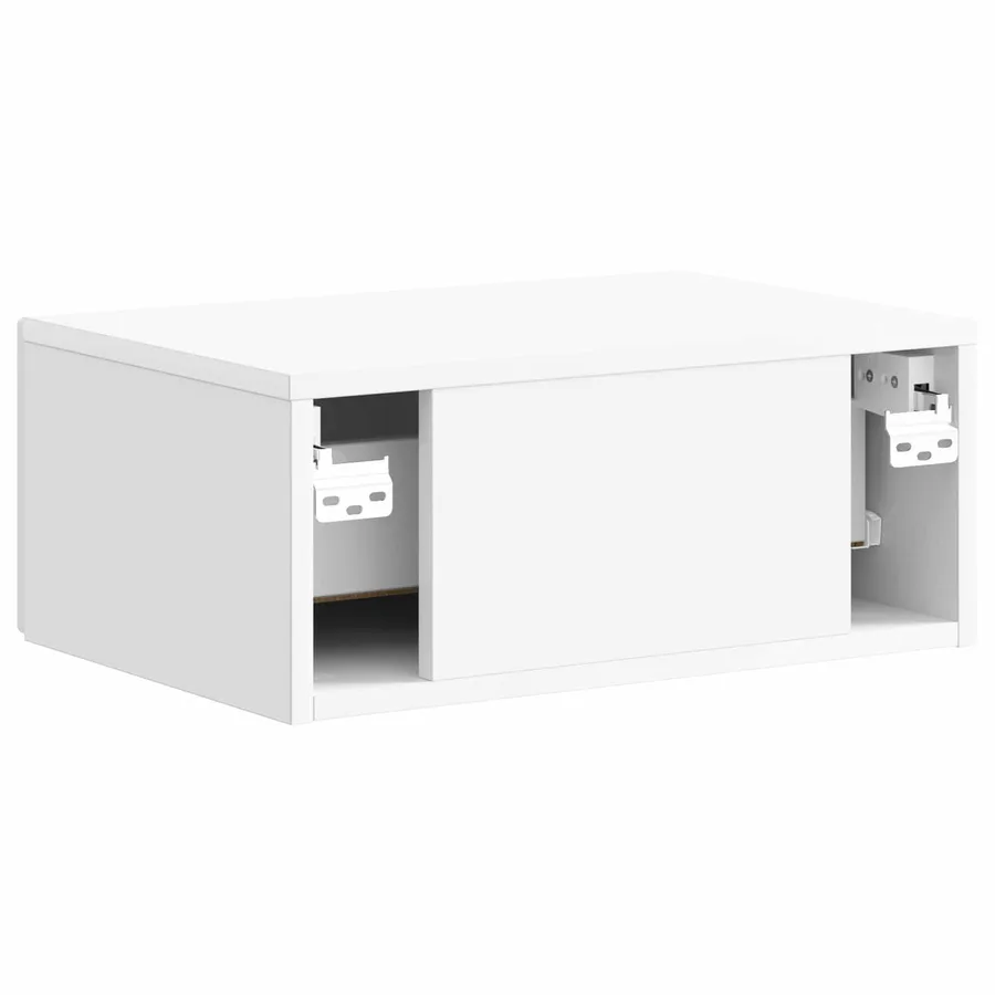 Cabinet de chevet mural Blanc brillant 49 x 34,5 x 20 cm - 7