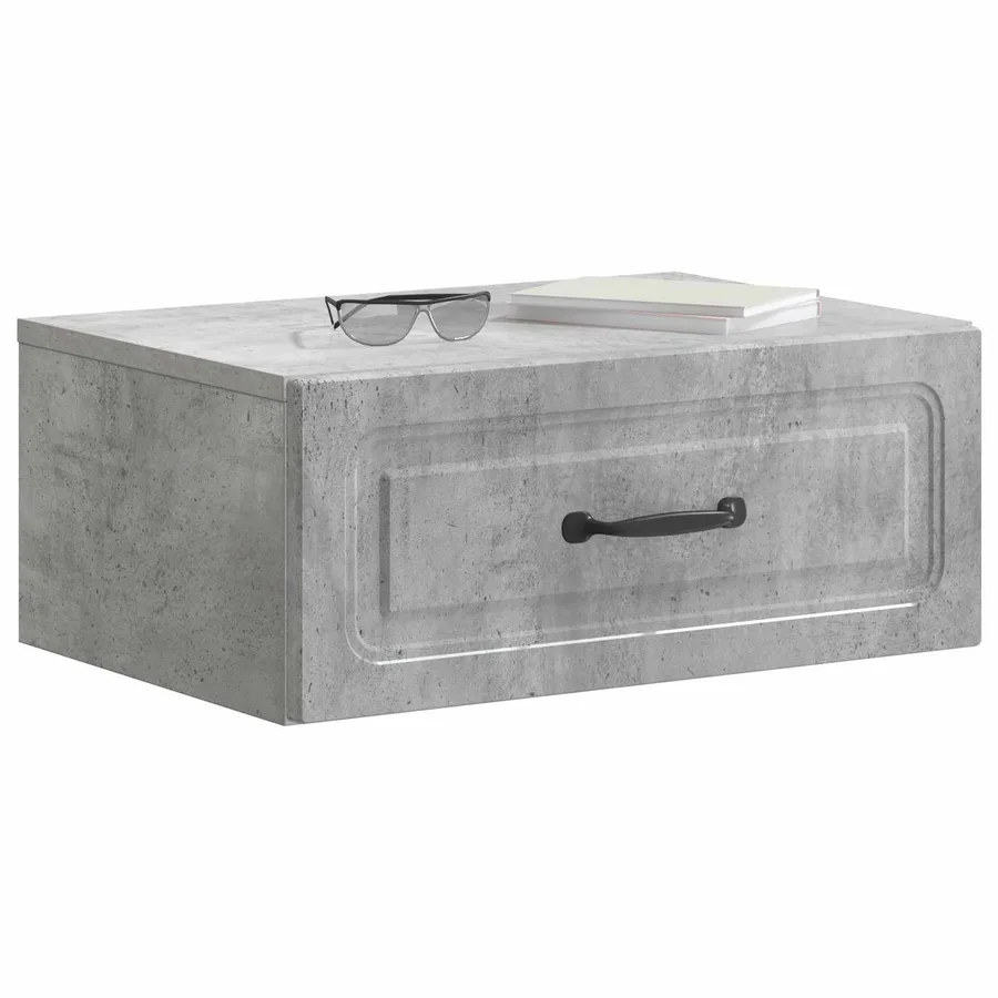Cabinet de chevet mural Gris béton 49 x 34,5 x 20 cm - 3