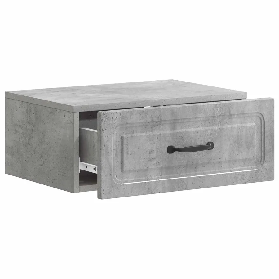 Cabinet de chevet mural Gris béton 49 x 34,5 x 20 cm - 4