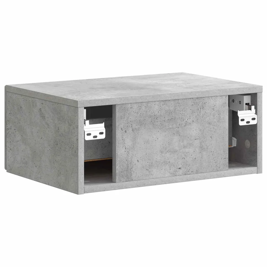 Cabinet de chevet mural Gris béton 49 x 34,5 x 20 cm - 7