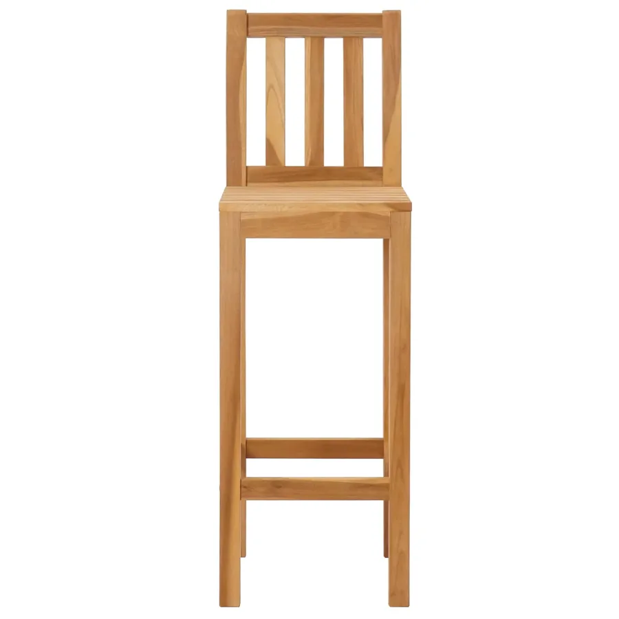 Tabouret de bar 2 pcs Naturel Bois de teck massif - 4