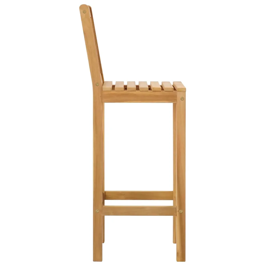 Tabouret de bar 2 pcs Naturel Bois de teck massif - 5