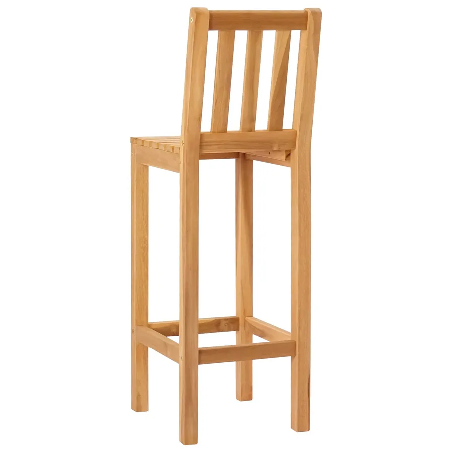 Tabouret de bar 2 pcs Naturel Bois de teck massif - 6
