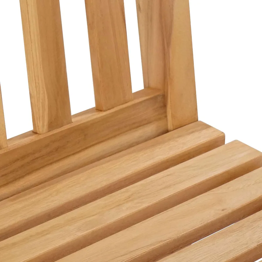 Tabouret de bar 2 pcs Naturel Bois de teck massif - 7