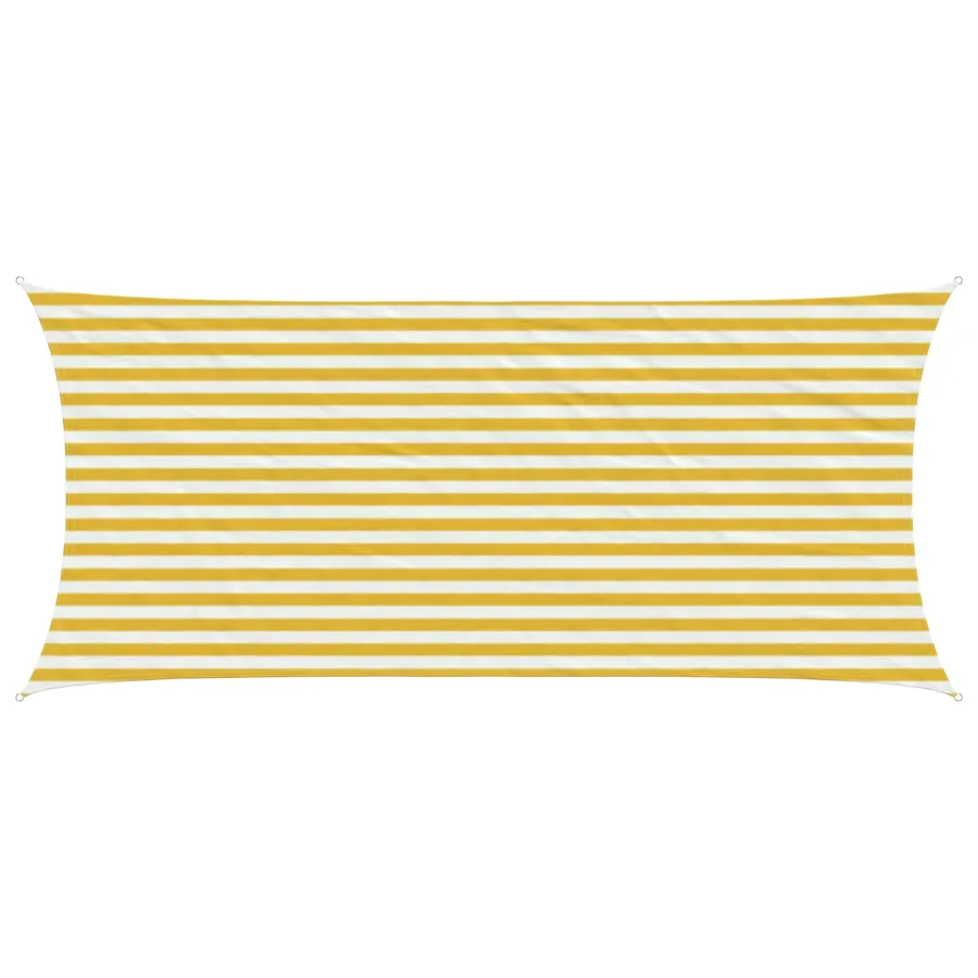 Voile d'ombre Jaune et blanc 2 x 5 m HDPE