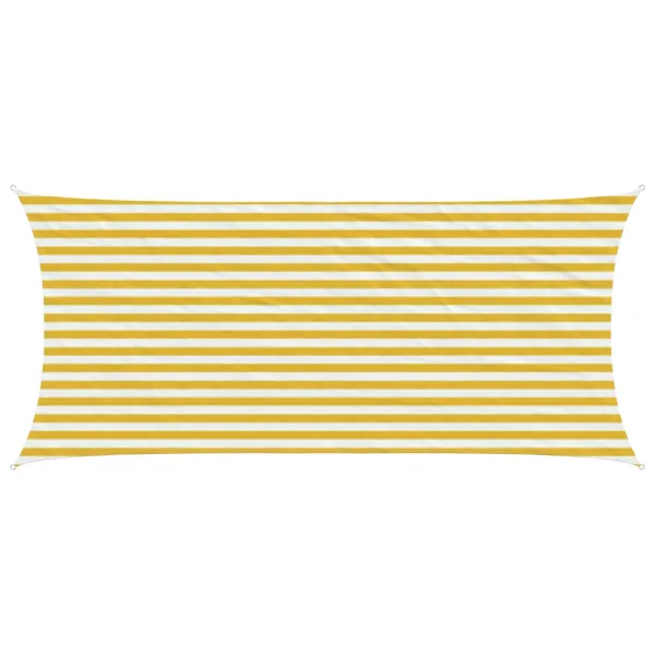 Voile d'ombre Jaune et blanc 2 x 5 m HDPE