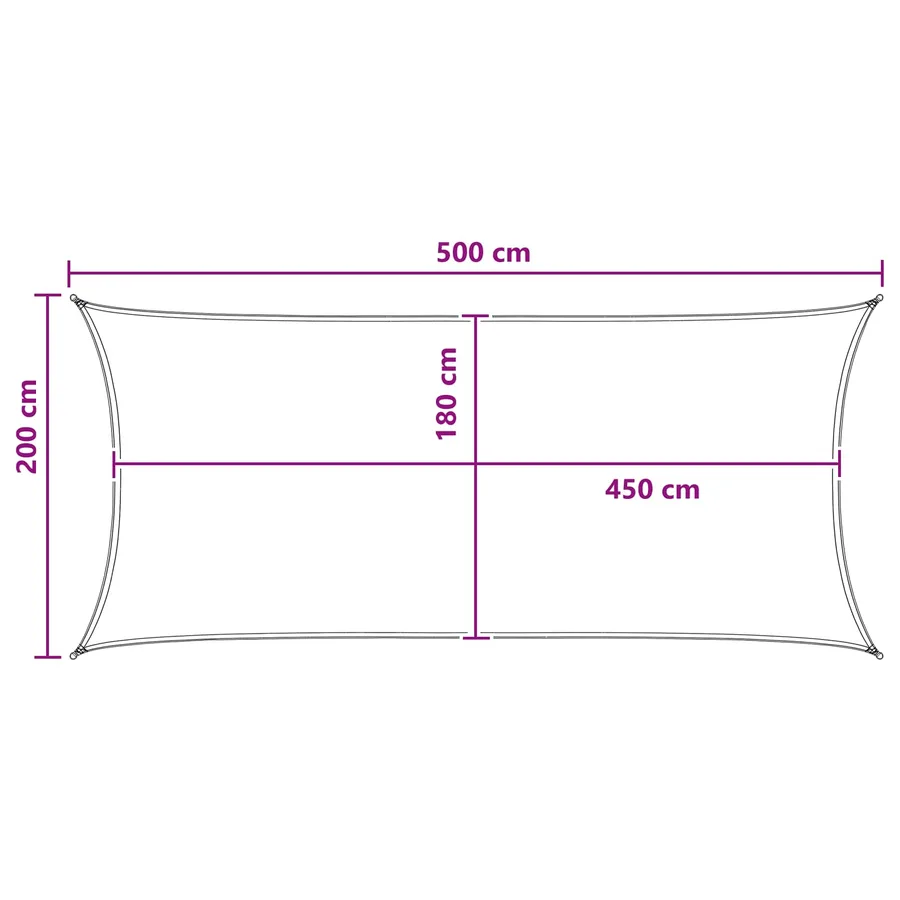 Voile d'ombre Jaune et blanc 2 x 5 m HDPE - 8