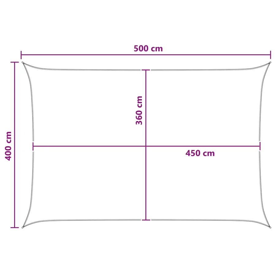 Voile d'ombre Jaune et blanc 4 x 5 m HDPE - 8