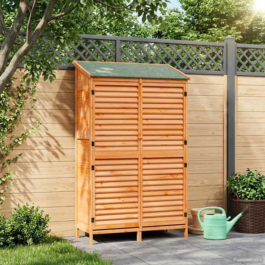Abri de jardin Marron 106 x 56 x 176,5 cm Bois de Sapin Massif - 3