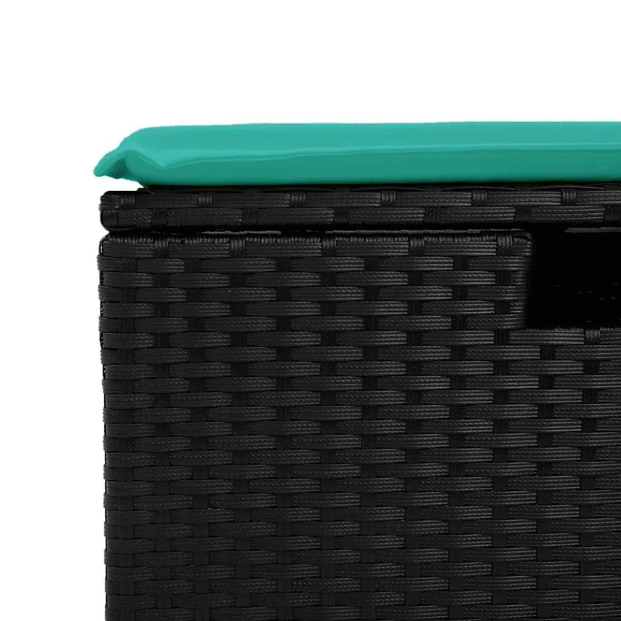 Salon de jardin 8 pcs avec coussins noir résine tressée - 15