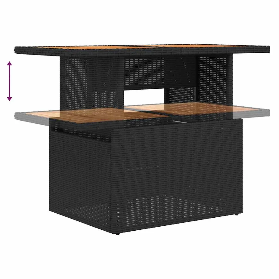 Ensemble de canapés de jardin 11 pcs et coussins rotin acacia - 11