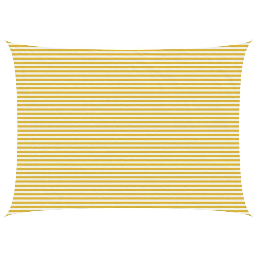 Voile d'ombre Jaune et blanc 5 x 8 m HDPE