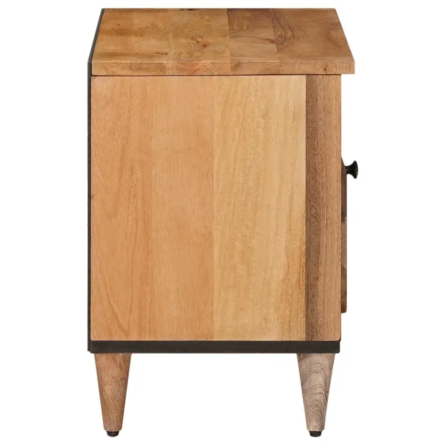 Meuble TV Naturel 80 x 33 x 46 cm Bois de mangue massif - 4