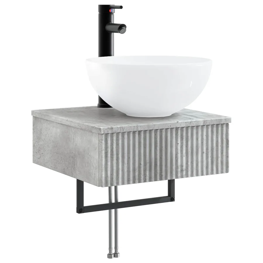 Basin de lavage mural Gris béton 40 x 41 x 40,5 cm - 2