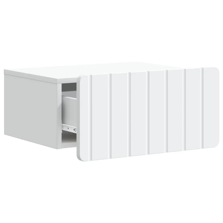 Cabinet de chevet mural avec tiroir Blanc 49 x 34,5 x 24 cm - 4