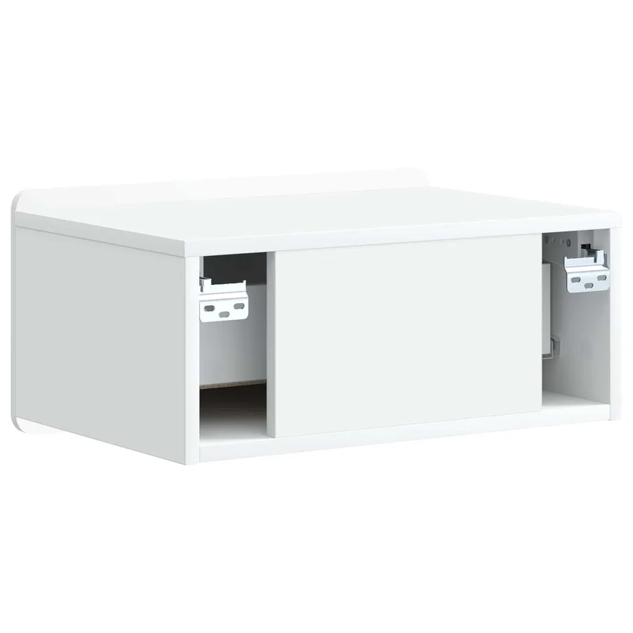 Cabinet de chevet mural avec tiroir Blanc 49 x 34,5 x 24 cm - 7