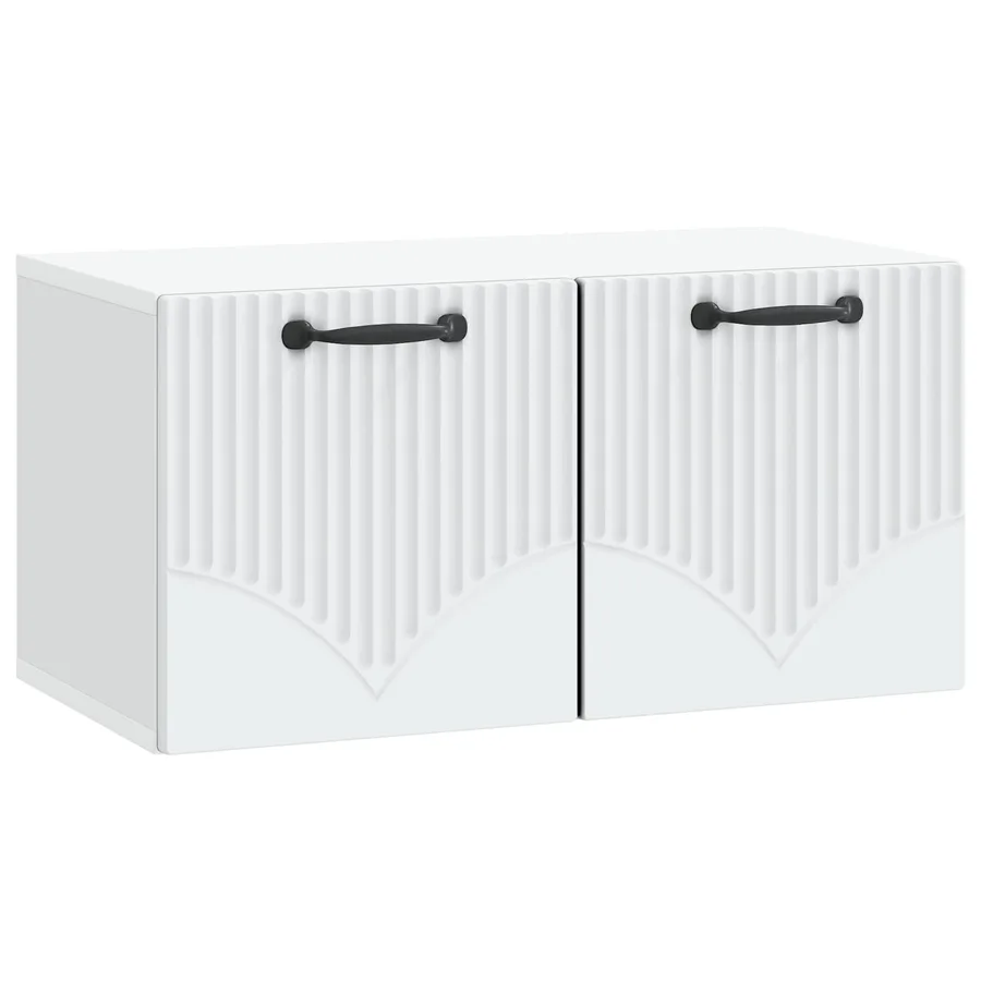 Meuble TV mural Blanc 59,5 x 31 x 30 cm Bois d'ingénierie - 2