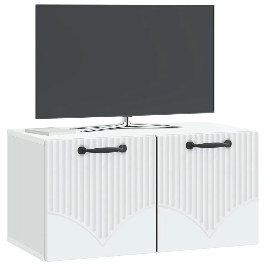 Meuble TV mural Blanc 59,5 x 31 x 30 cm Bois d'ingénierie - 3