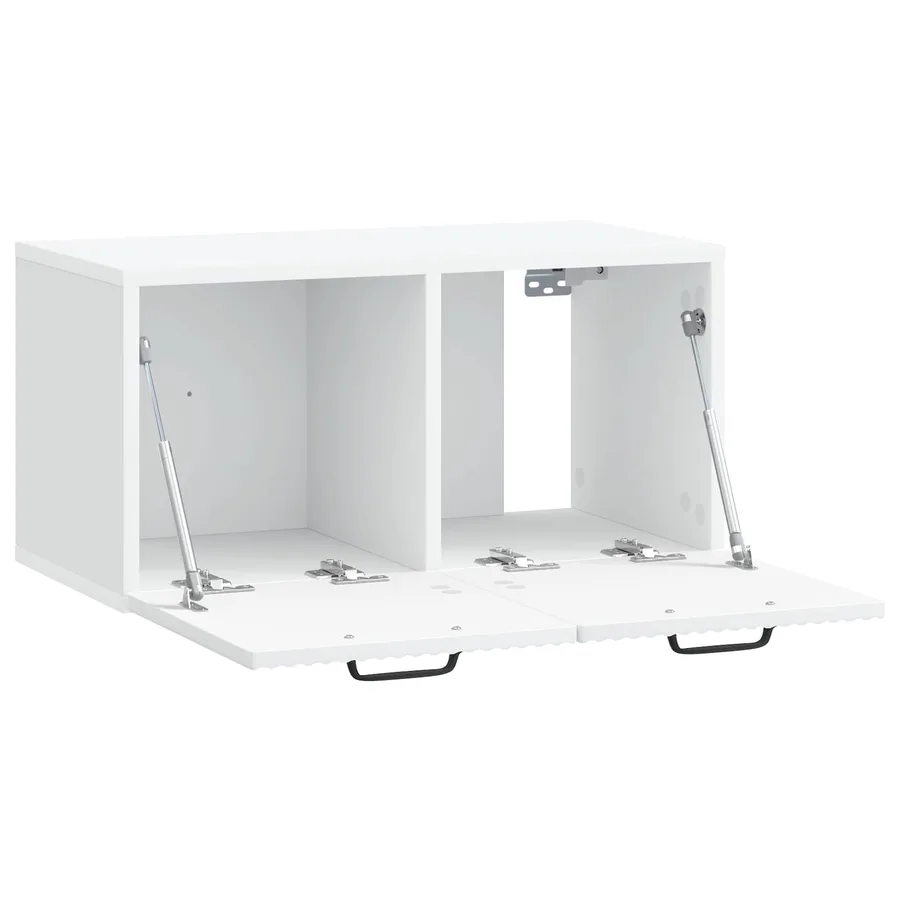 Meuble TV mural Blanc 59,5 x 31 x 30 cm Bois d'ingénierie - 5