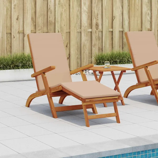 Chaise longue inclinable et pliable 2 pcs Taupe