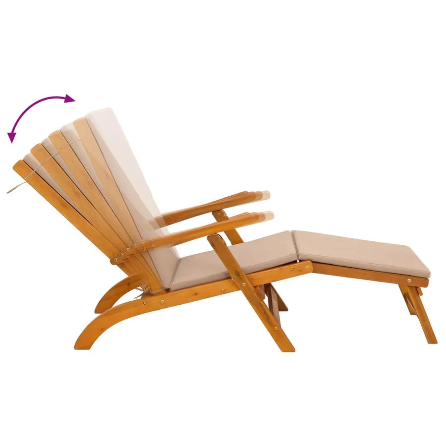 Chaise longue inclinable et pliable 2 pcs Taupe - 11