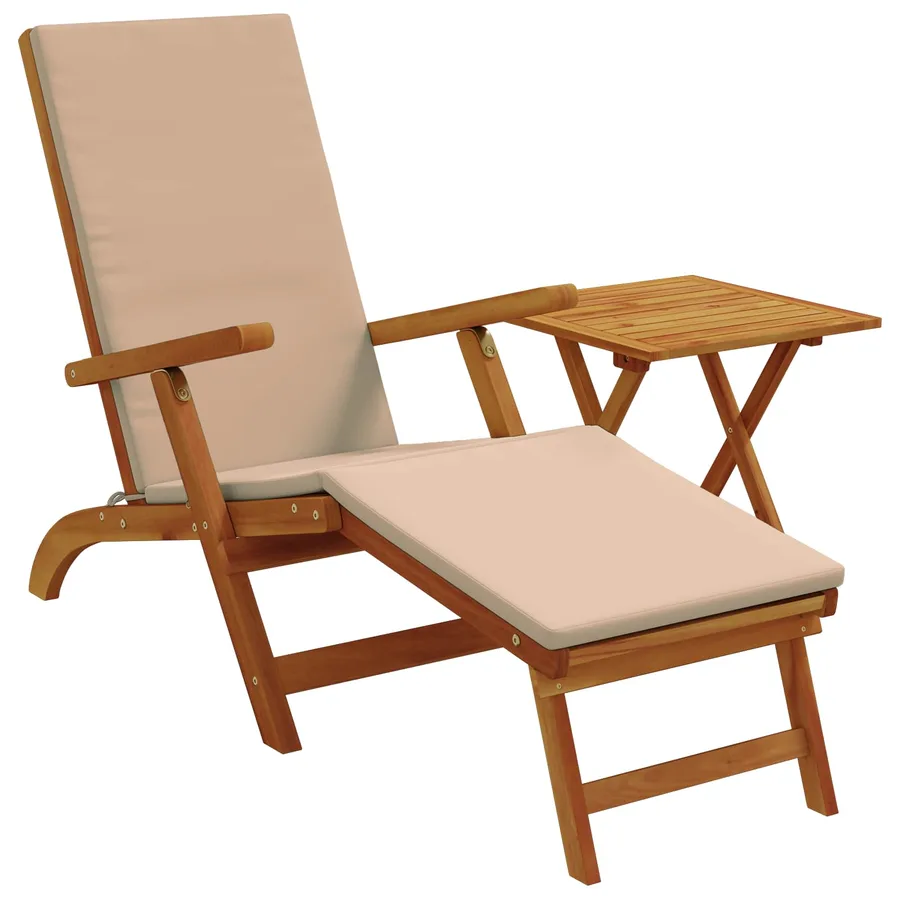 Chaise longue inclinable et pliable 2 pcs Taupe - 2