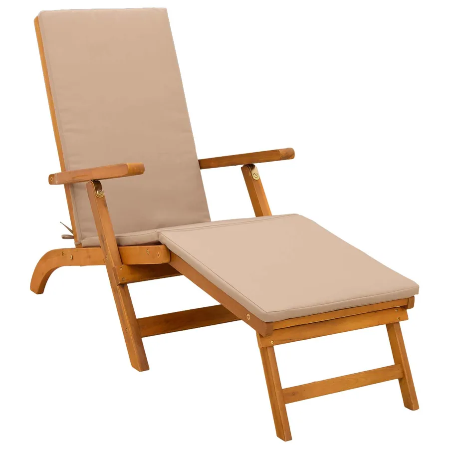 Chaise longue inclinable et pliable 2 pcs Taupe - 5