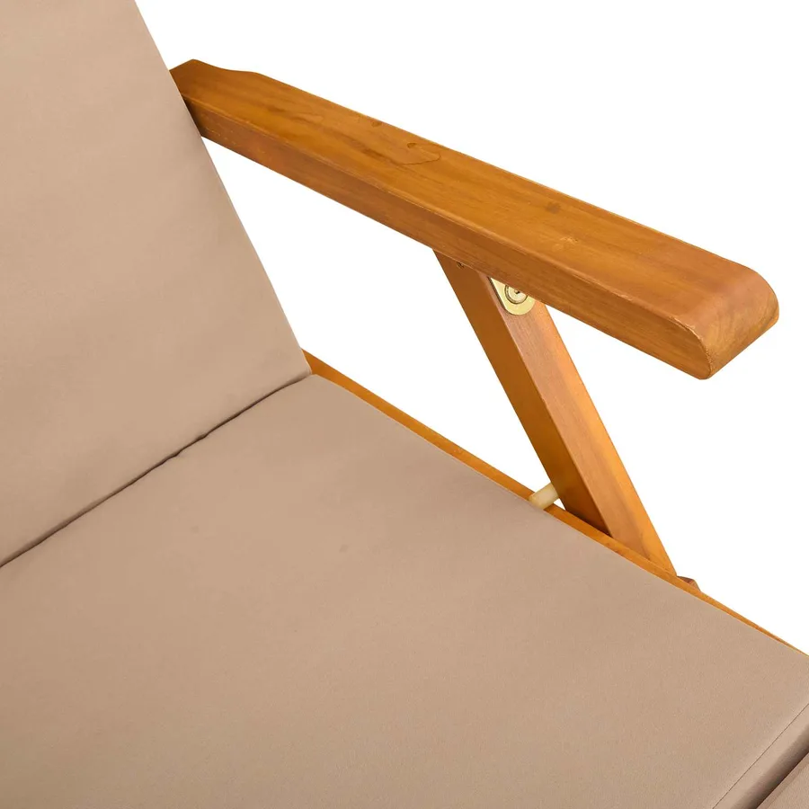 Chaise longue inclinable et pliable 2 pcs Taupe - 9