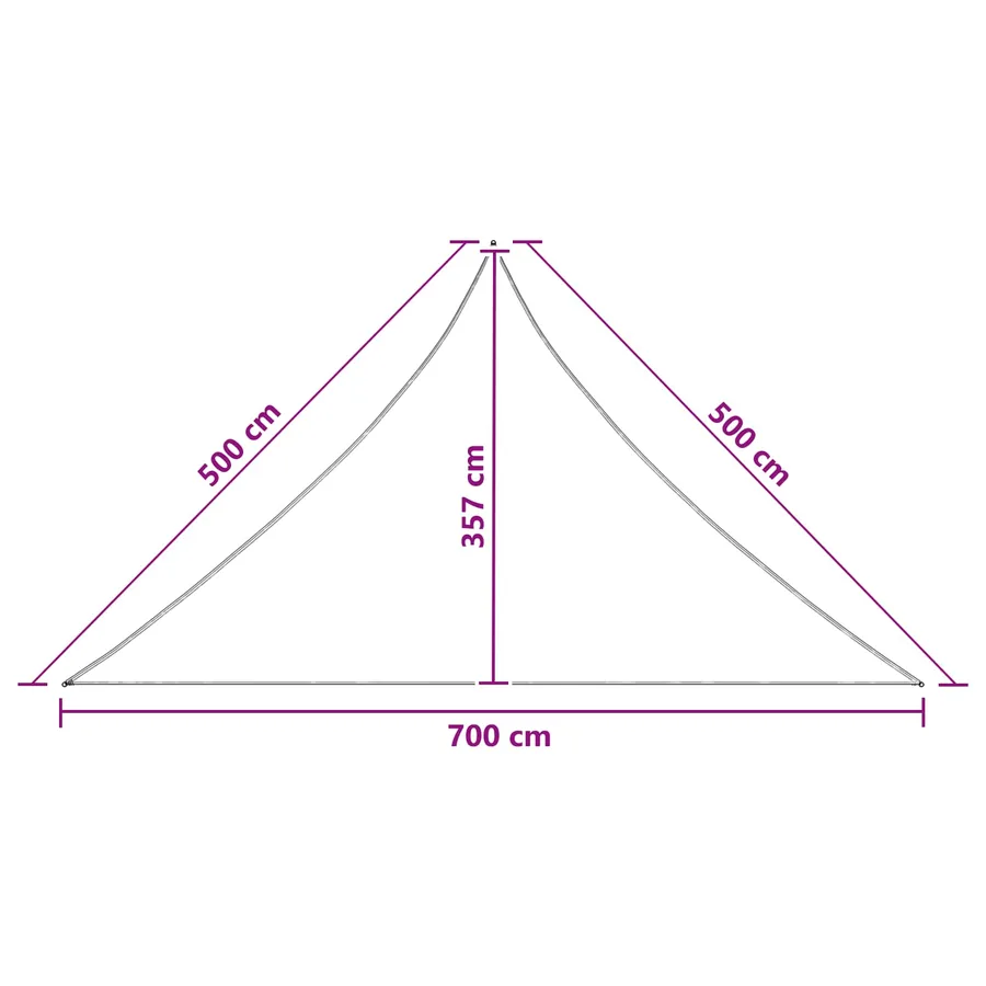 Voile d'ombre 7 x 5 x 5 m HDPE - 8