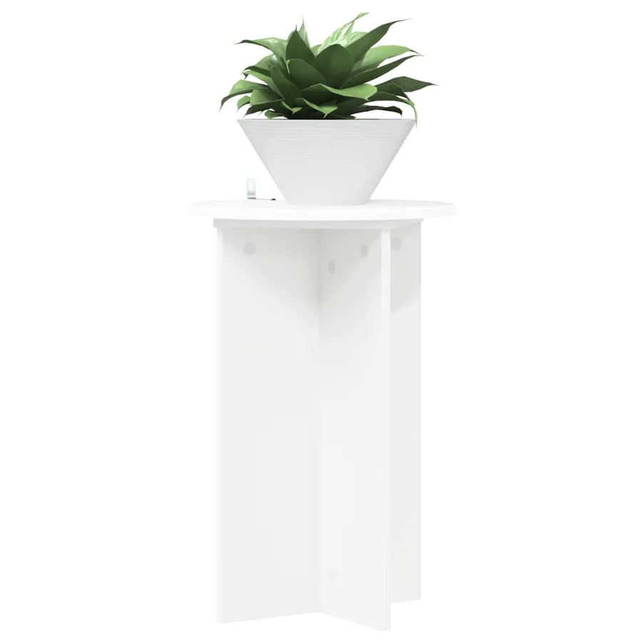 Support de Plante 2 pcs Blanc Ø40 x 60 cm Bois d'ingénierie - 3