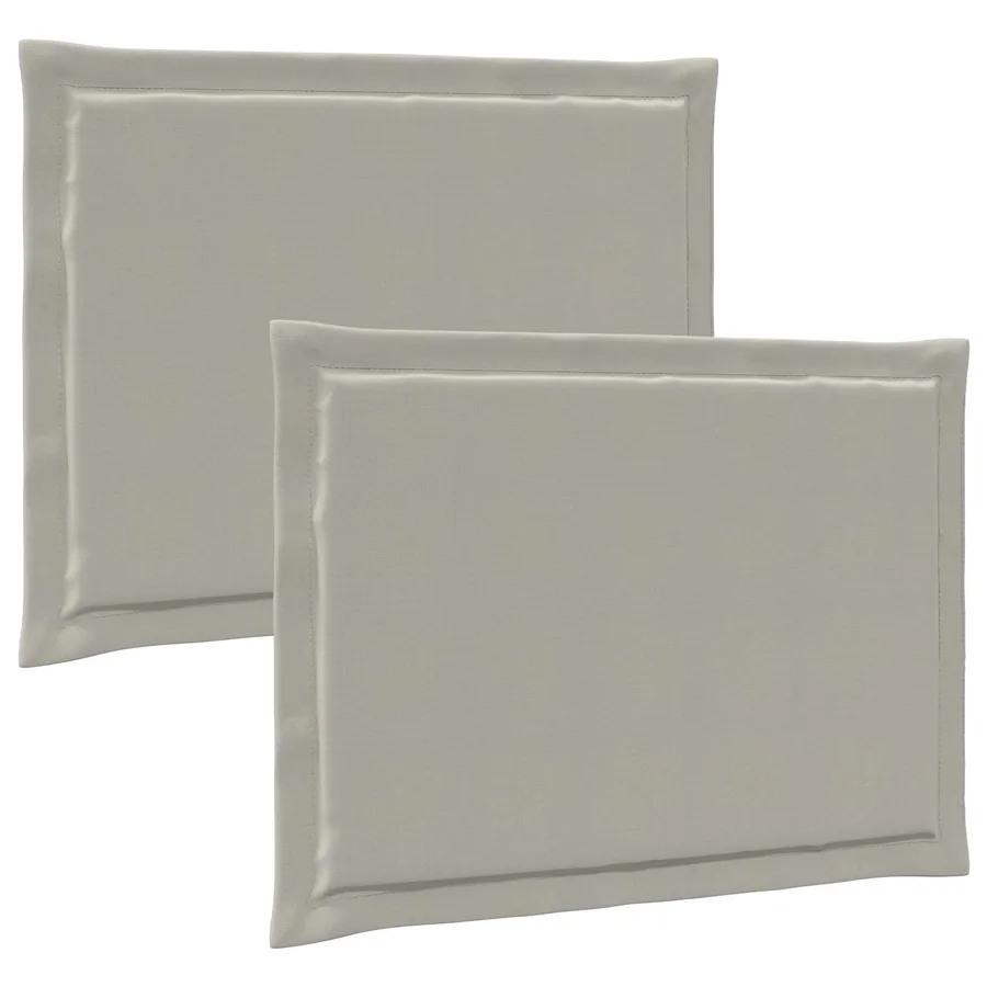 Coussins de siège 2 pcs Gris clair 47 x 36 x 2 cm Polyester - 2