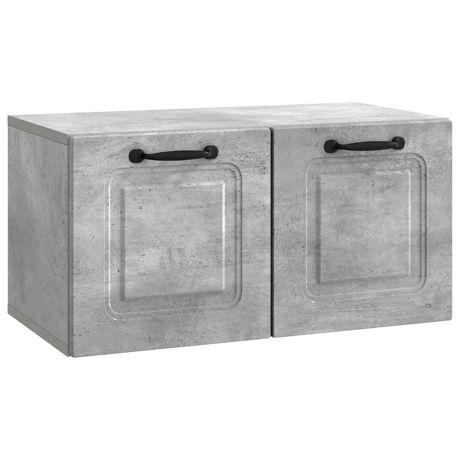 Meuble TV mural Gris béton 59,5 x 31 x 30 cm Bois d'ingénierie - 2