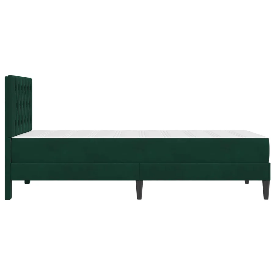 Cadre de lit avec matelas Vert foncé 90 x 200 cm Velours - 7