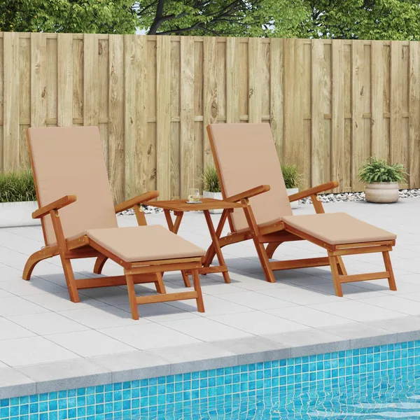 Chaise longue inclinable et pliable 2 pcs 55 x 146 x 91 cm