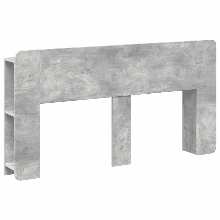 Cabinet de Tête de Lit Gris béton Bois d'ingénierie - 2