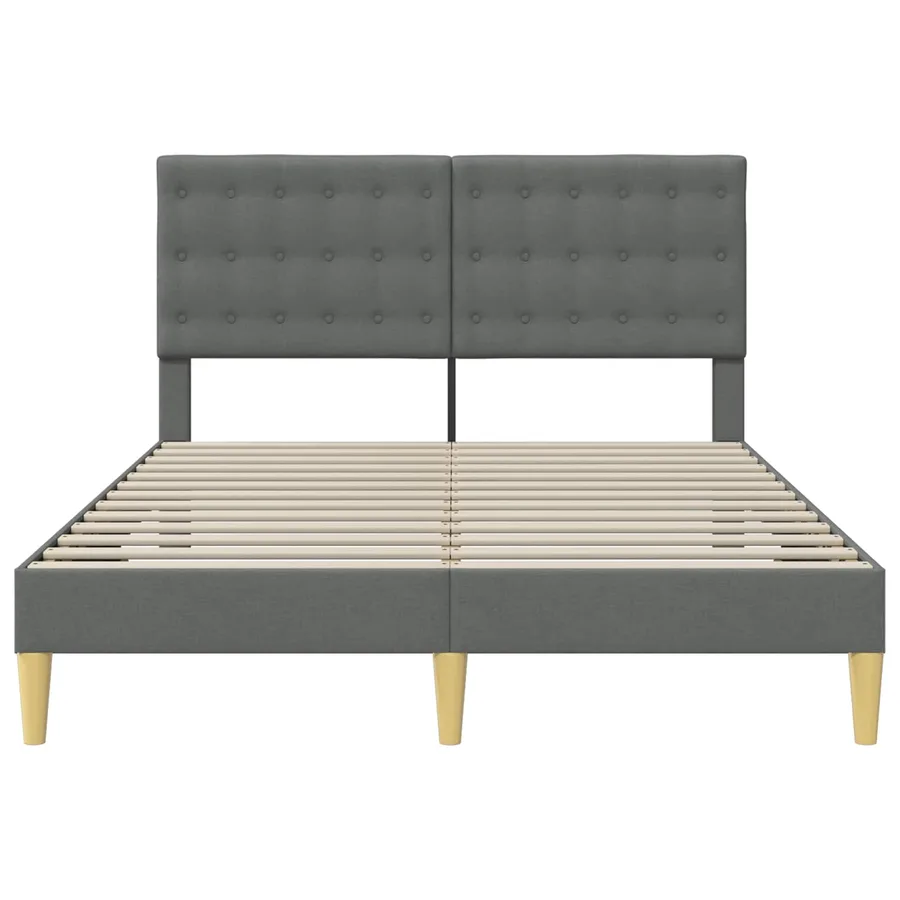 Cadre de lit avec tête de lit Gris foncé 140 x 200 cm Tissu - 4