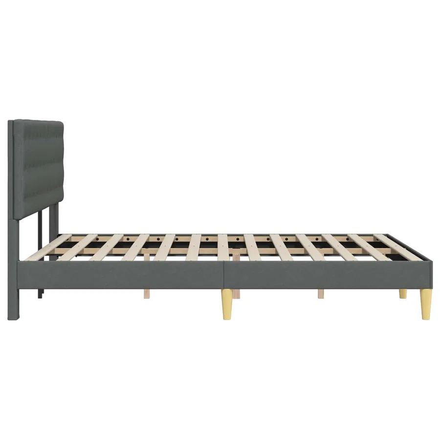 Cadre de lit avec tête de lit Gris foncé 140 x 200 cm Tissu - 5