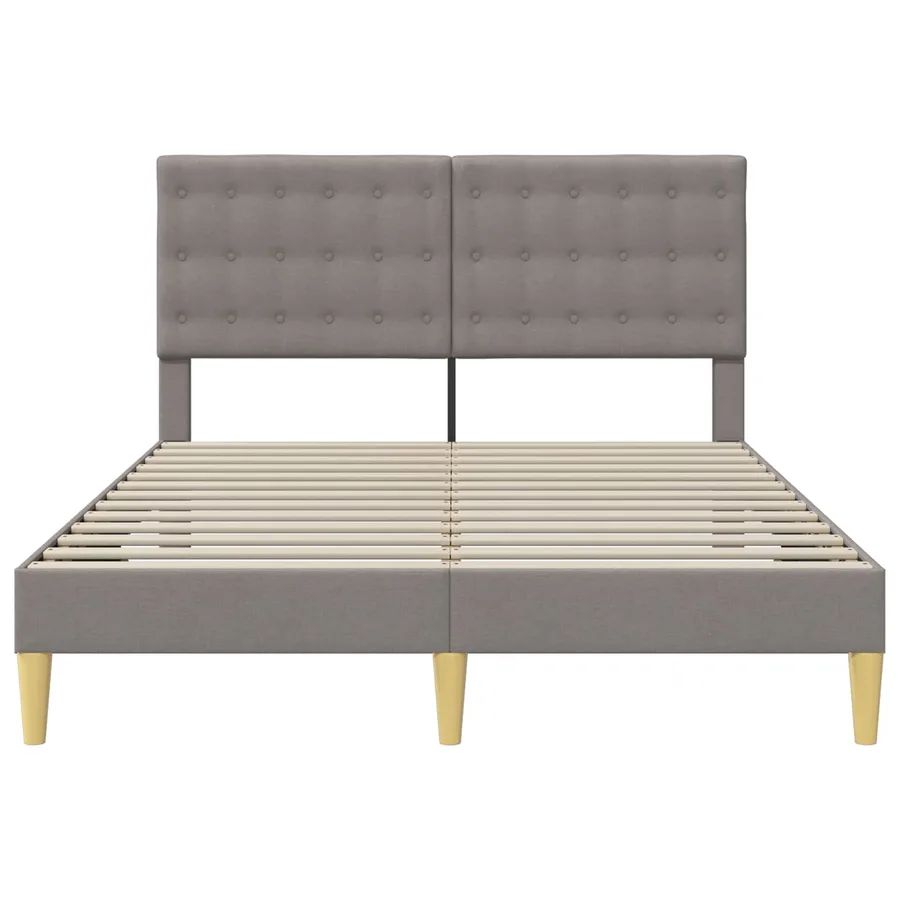 Cadre de lit avec tête de lit Taupe 140 x 200 cm Tissu - 4