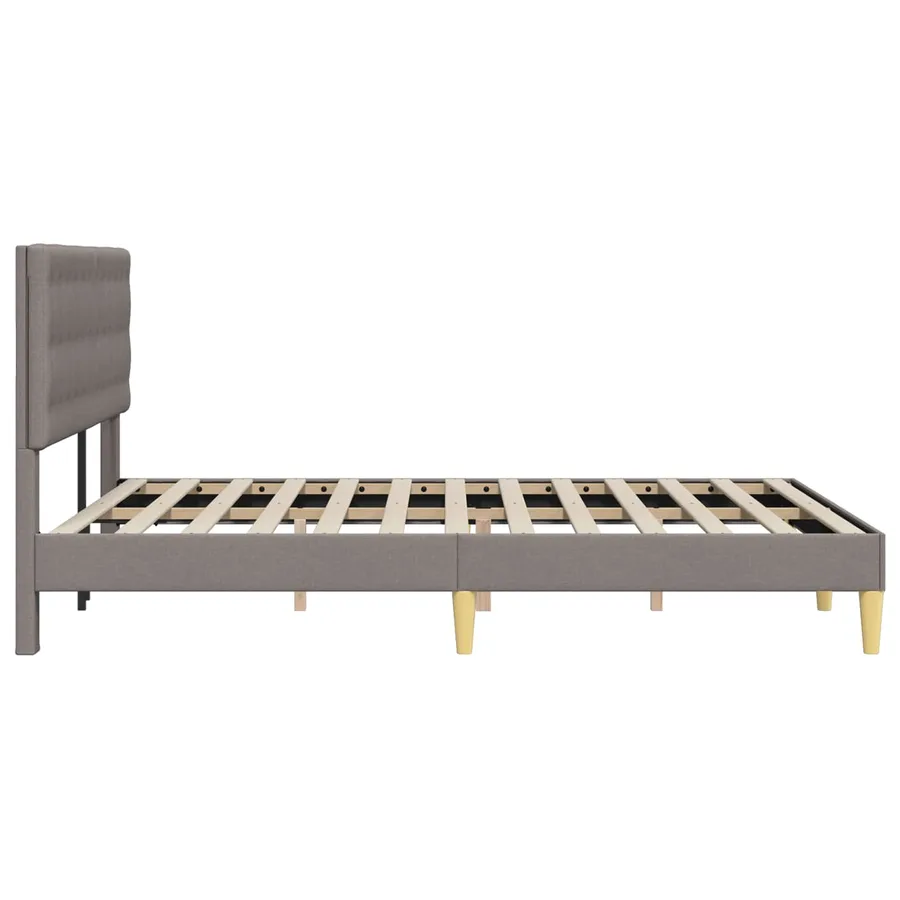 Cadre de lit avec tête de lit Taupe 140 x 200 cm Tissu - 5
