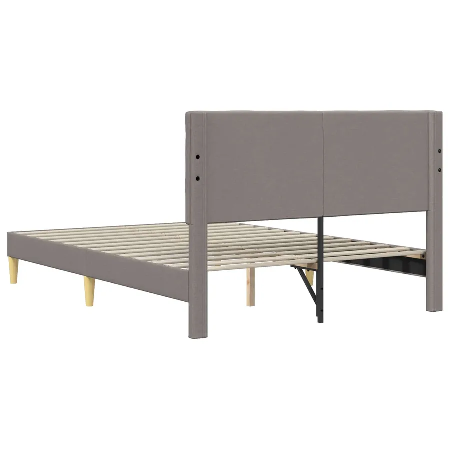 Cadre de lit avec tête de lit Taupe 140 x 200 cm Tissu - 6