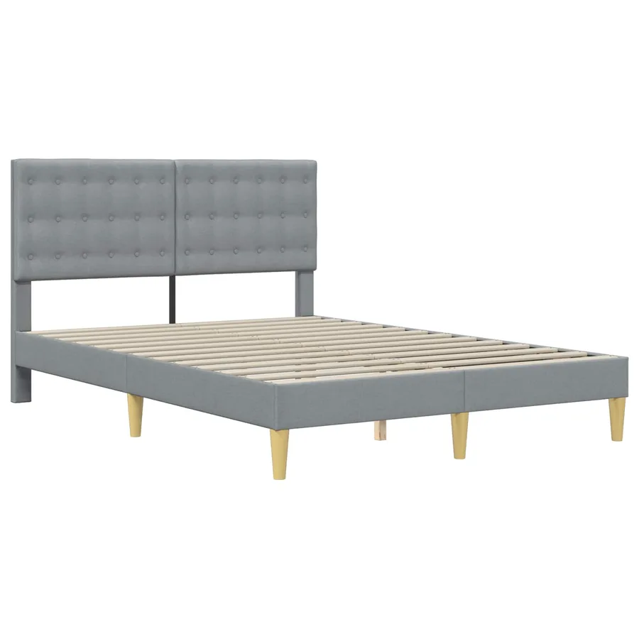 Cadre de lit avec tête de lit Gris clair 120 x 190 cm Tissu - 3