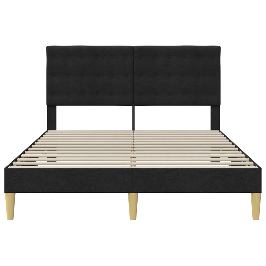 Cadre de lit avec tête de lit Noir 120 x 200 cm Tissu - 4