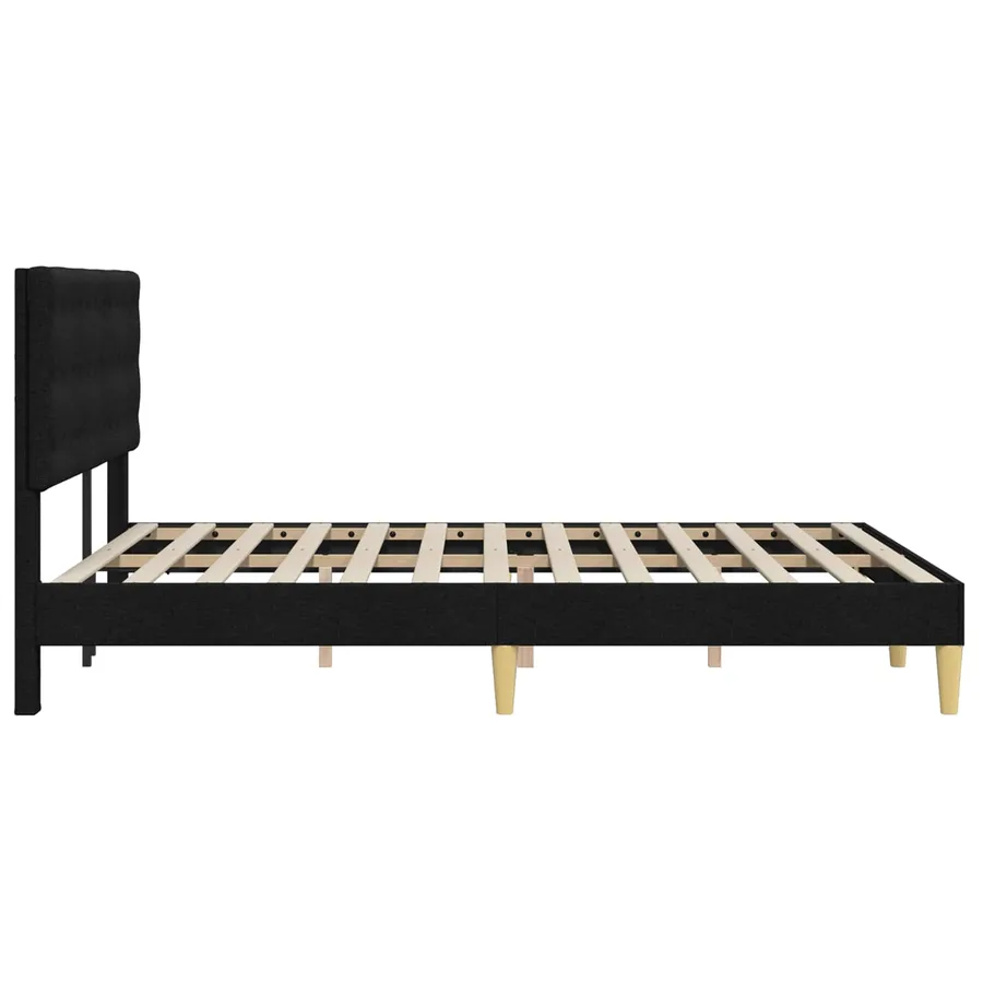 Cadre de lit avec tête de lit Noir 120 x 200 cm Tissu - 5